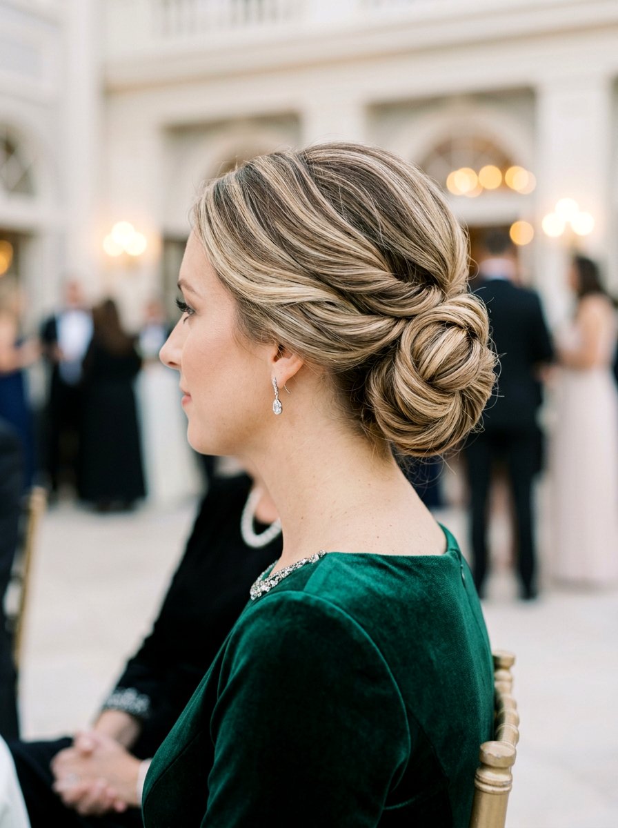 Champagne Blonde Babylights On Low Bun - 20 champagne blonde with babylights - 20 champagne blonde with babylights