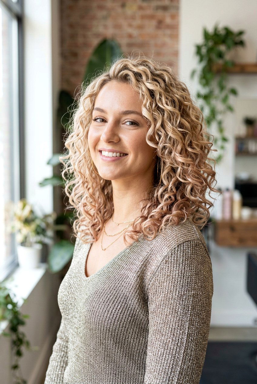 Champagne Blonde Balayage Curly Lob - 20 blonde balayage for curly lob - 20 blonde balayage for curly lob