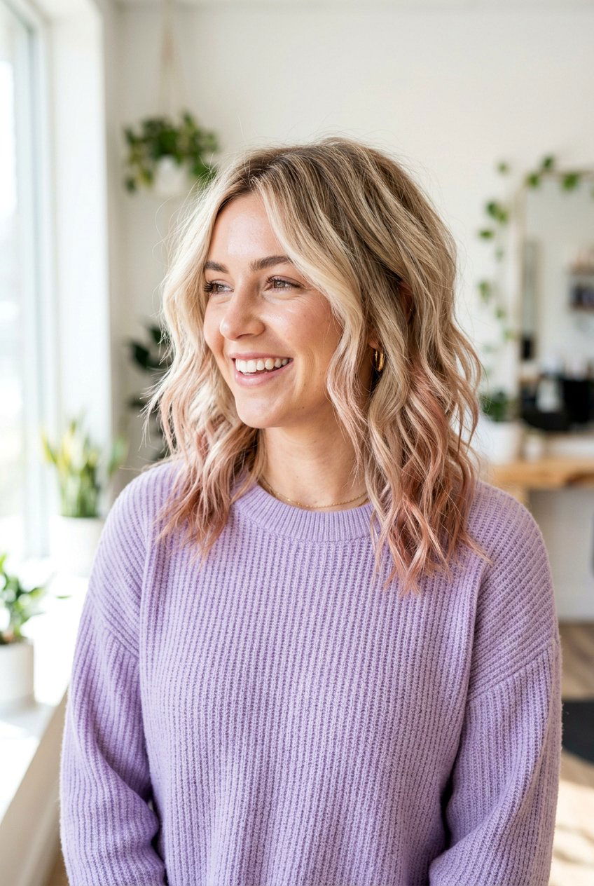 Champagne Blonde Balayage Textured Cut - 20 mature women blonde balayage ideas - 20 mature women blonde balayage ideas