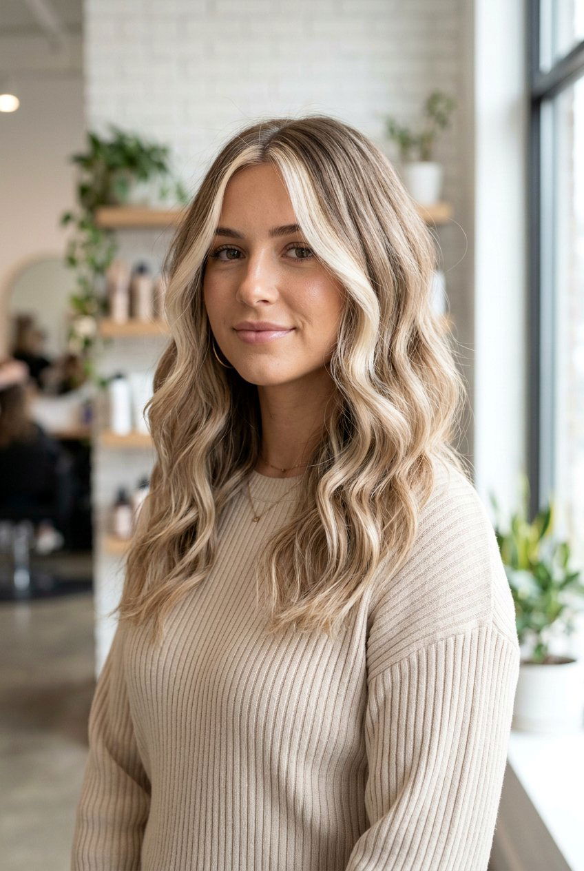 Champagne Blonde Balayage With Money Piece - 20 champagne blonde balayage - 20 champagne blonde balayage