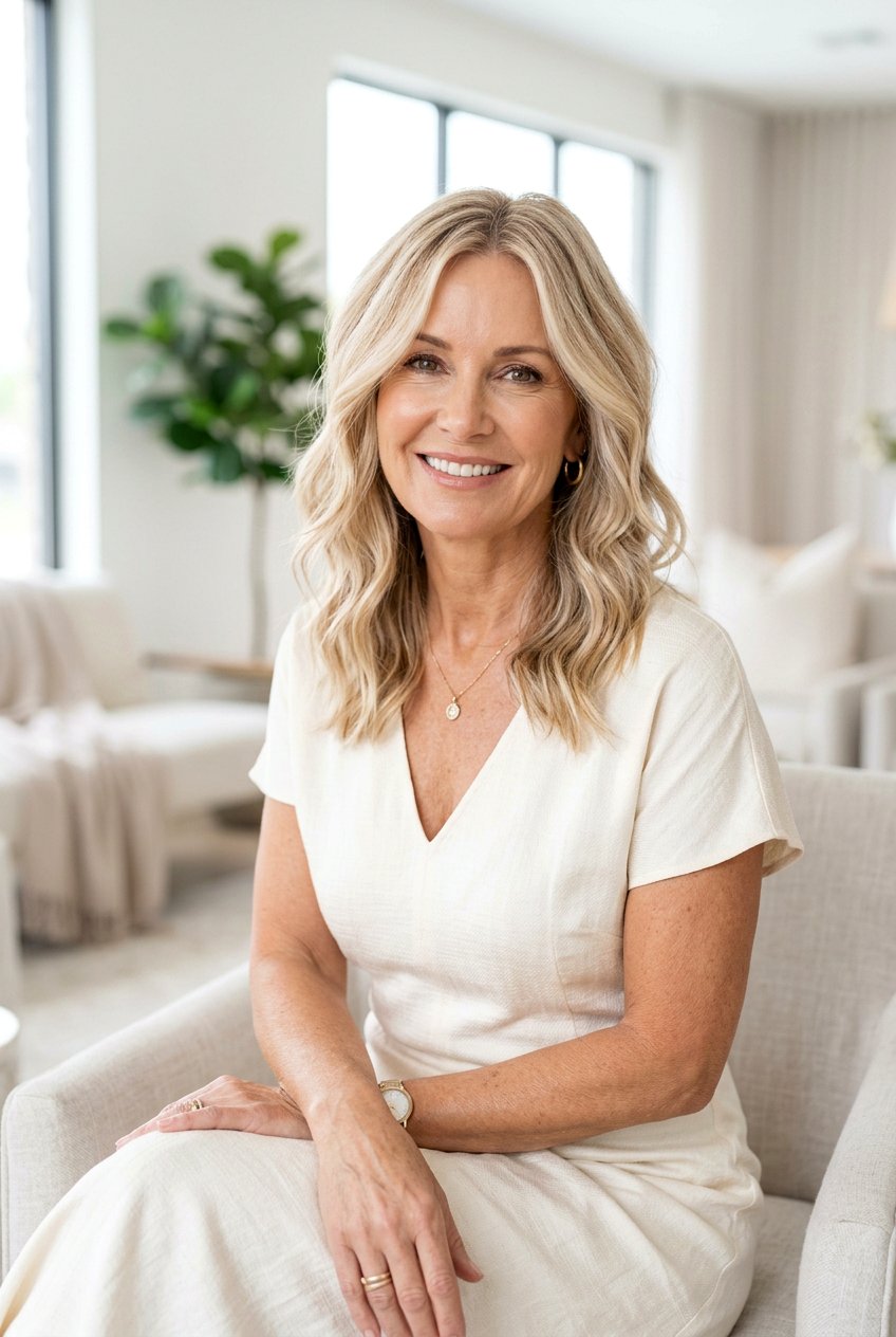 Champagne Blonde Face Framing - 20 face framing highlights for women over 50 - 20 face framing highlights for women over 50