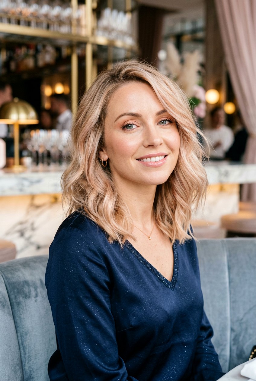 Champagne Blonde Lob - 20 lob hair color ideas for blondes - 20 lob hair color ideas for blondes