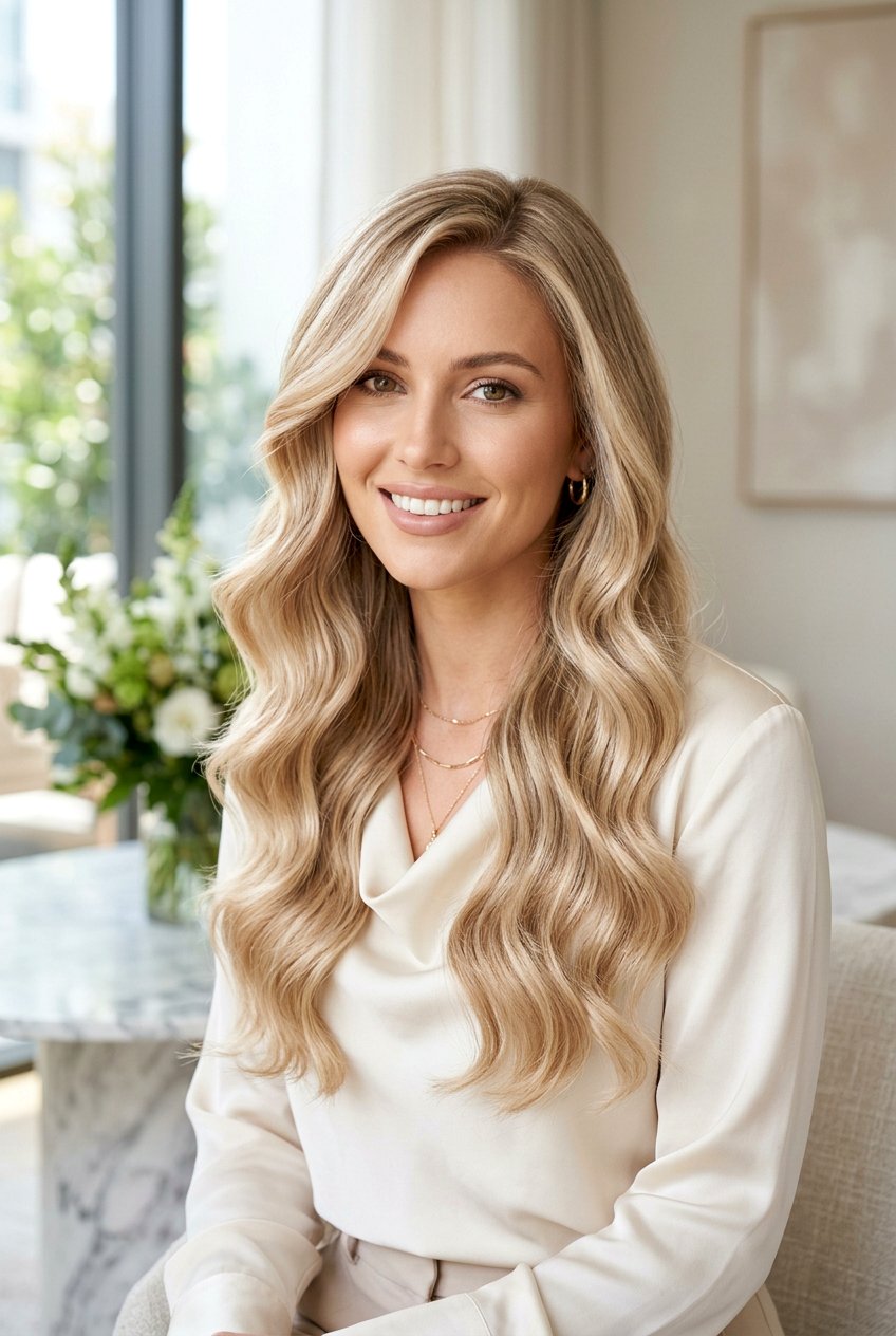 Champagne Blonde Soft Waves Hair - 20 salon blonde refresh ideas - 20 salon blonde refresh ideas