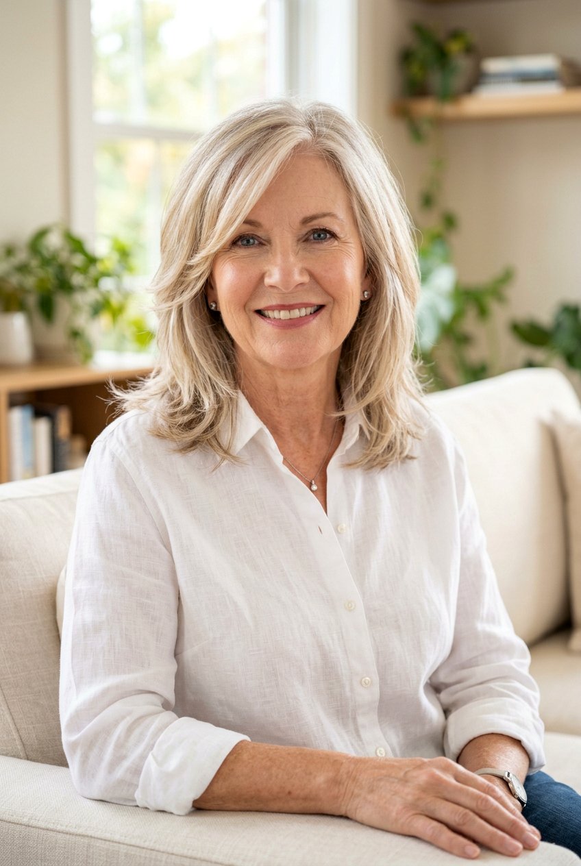 Champagne Silver Blending - 20 gray blending highlights for women over 60 - 20 gray blending highlights for women over 60