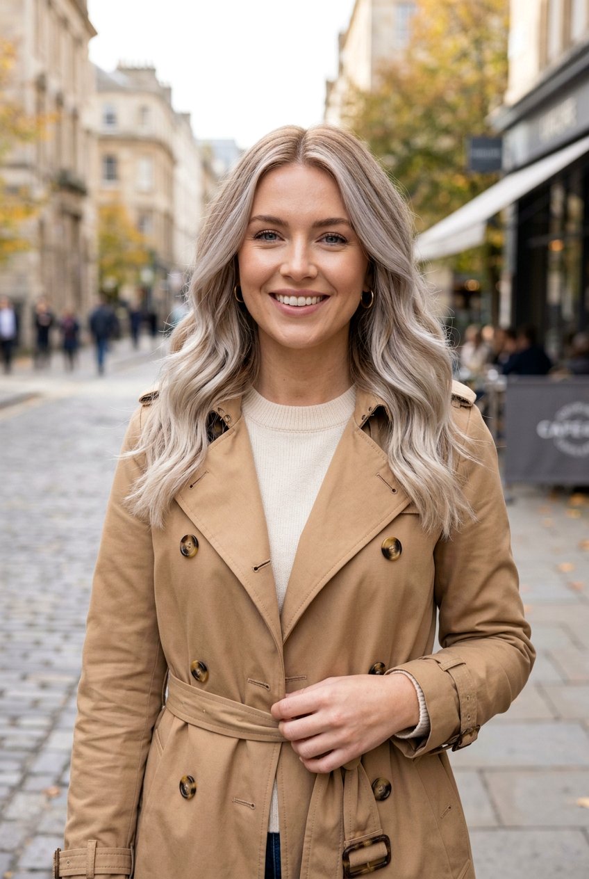 Champagne Silver Melt - 20 balayage for women with naturally gray hair - 20 balayage for women with naturally gray hair