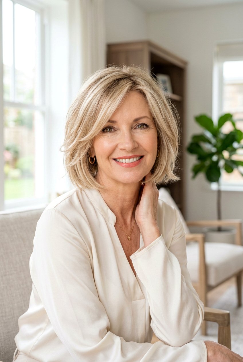 Champagne blonde bob with layers - 20 champagne blonde for women over 50 - 20 champagne blonde for women over 50