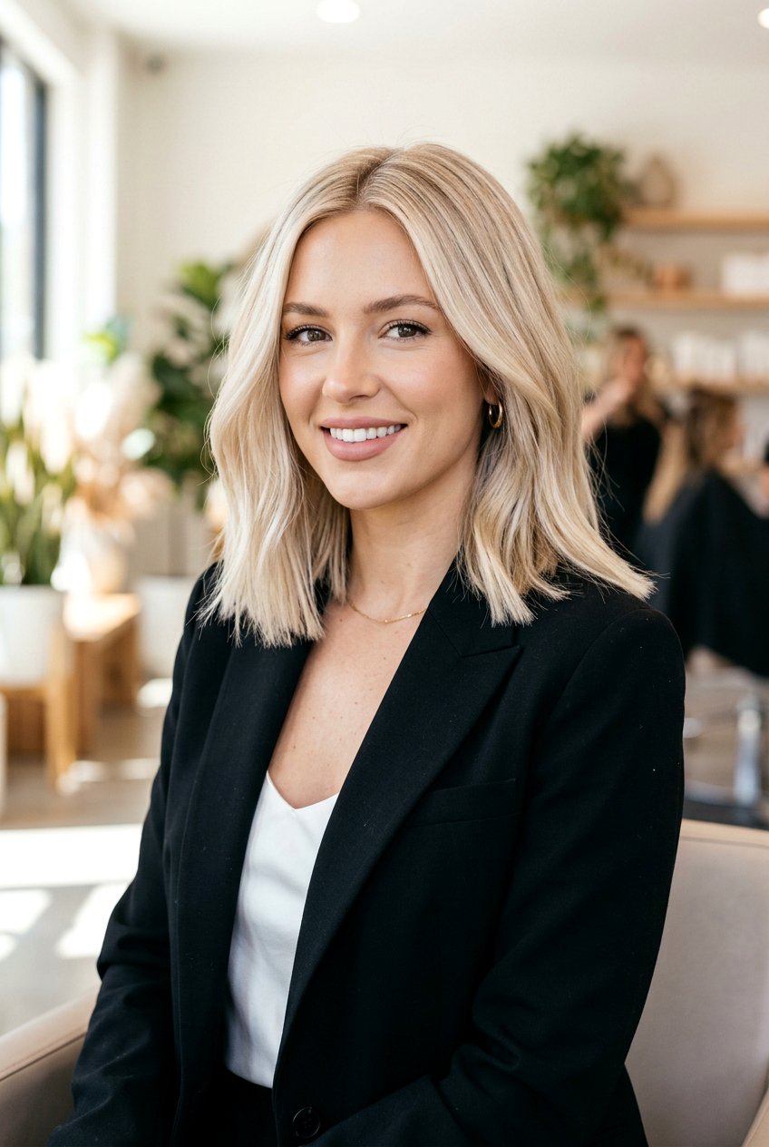 Champagne blonde lob - 20 champagne blonde with babylights - 20 champagne blonde with babylights