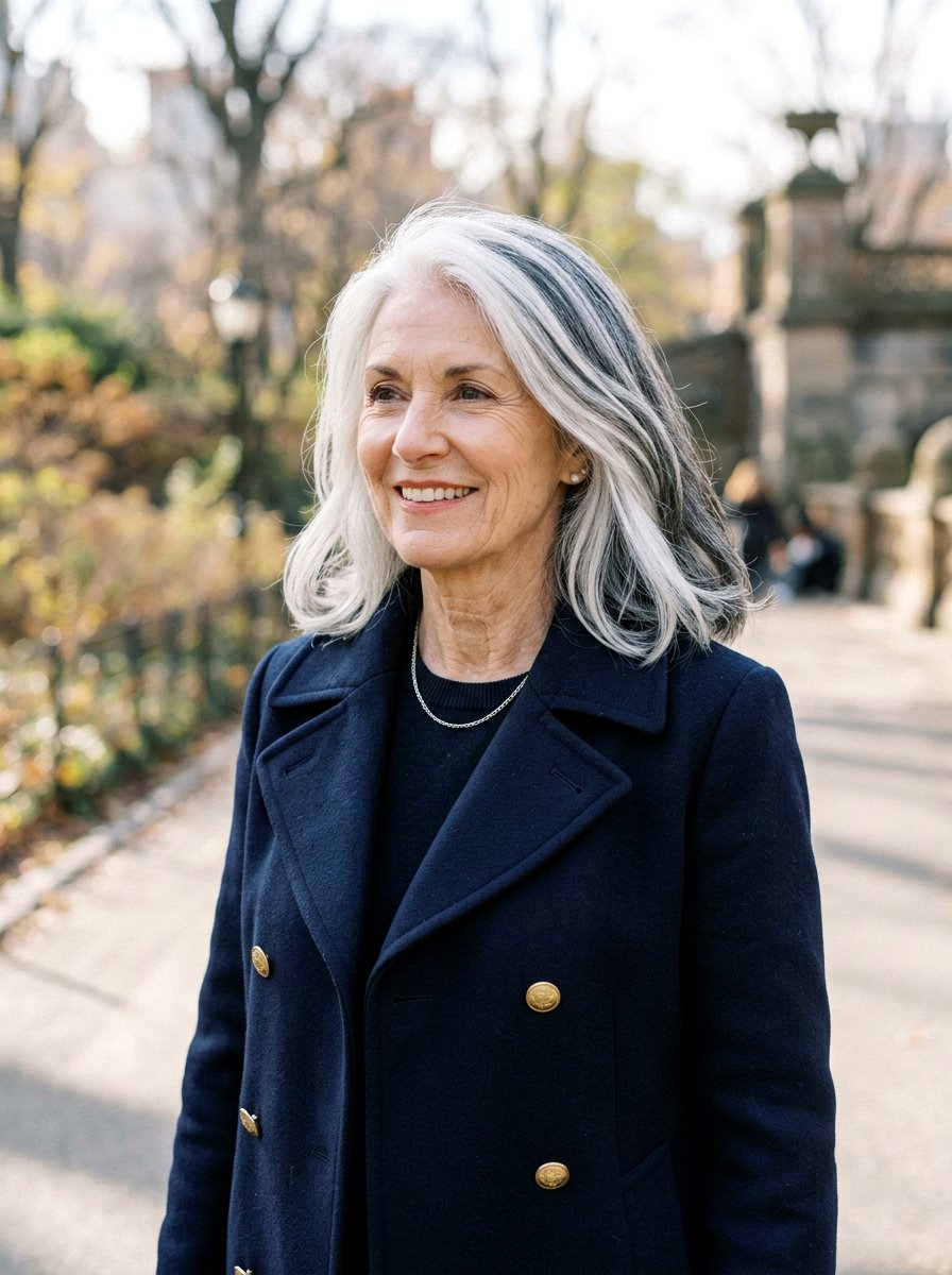 Charcoal Gray Lowlights - 20 silver highlights for women over 60 - 20 silver highlights for women over 60