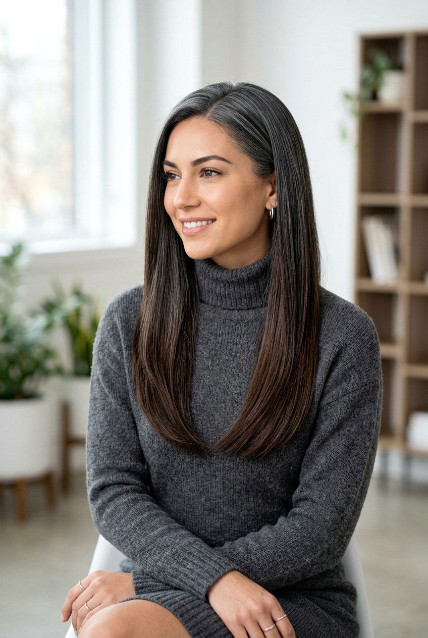 Charcoal Gray Root Blend - 20 natural gray transition hair color - 20 natural gray transition hair color