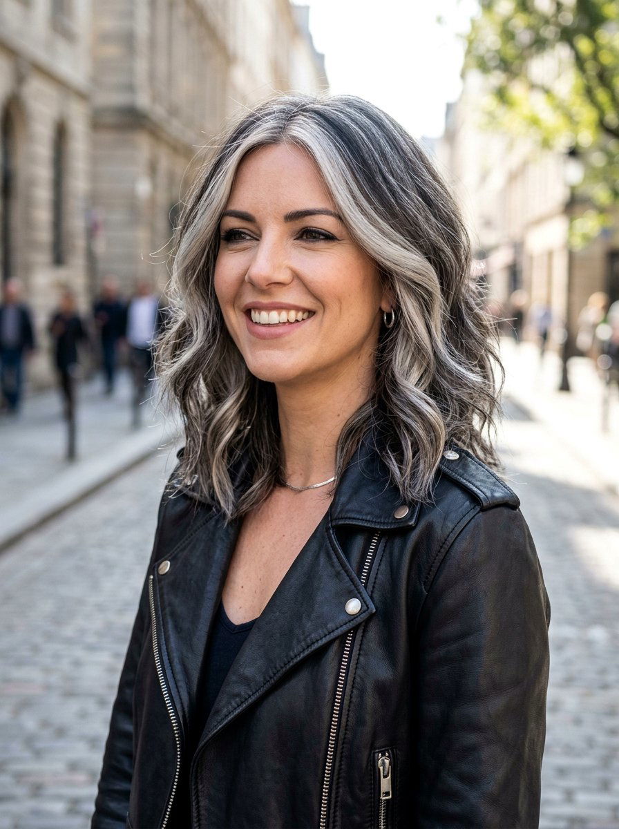 Charcoal and Silver Money Piece Mix - 20 silver money piece for gray transition - 20 silver money piece for gray transition