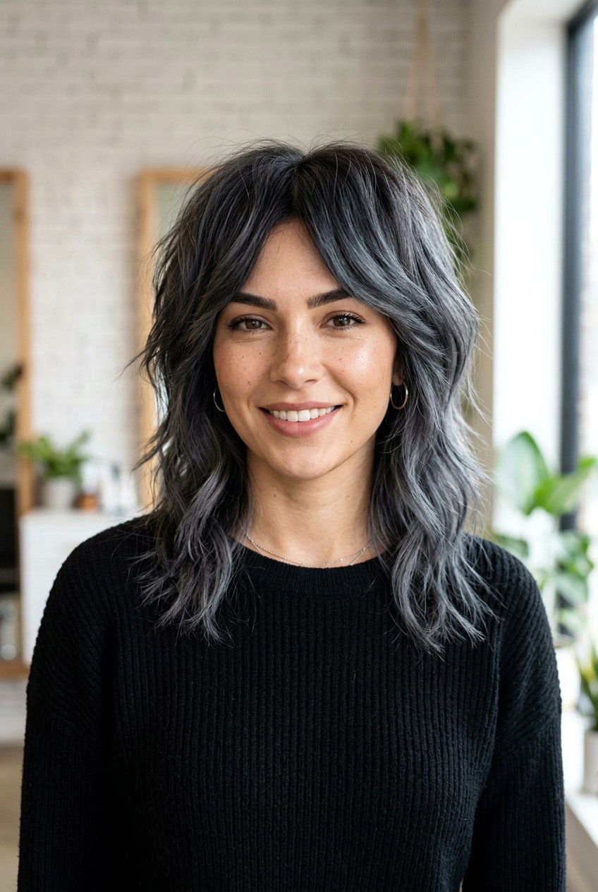 Charcoal grey hair color - 20 winter hair color ideas - 20 winter hair color ideas