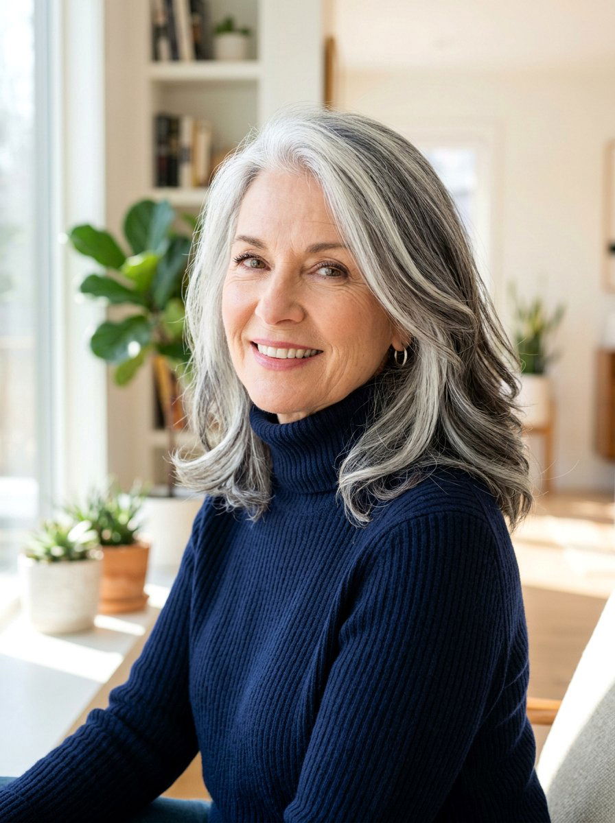 Charcoal lowlights for salt and pepper hair - 20 salt and pepper highlight ideas - 20 salt and pepper highlight ideas