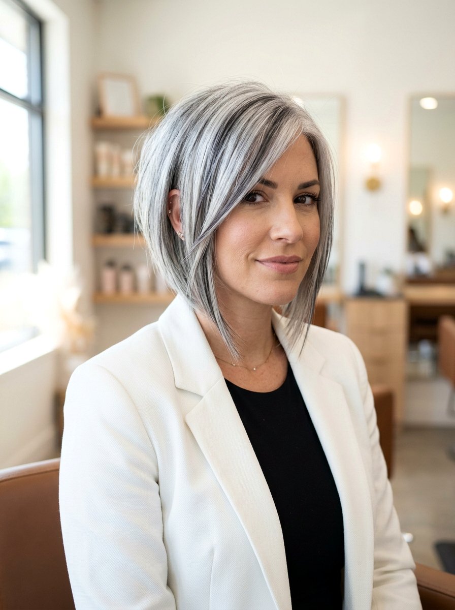 Charcoal lowlights for silver hair - 20 salt and pepper lowlights - 20 salt and pepper lowlights