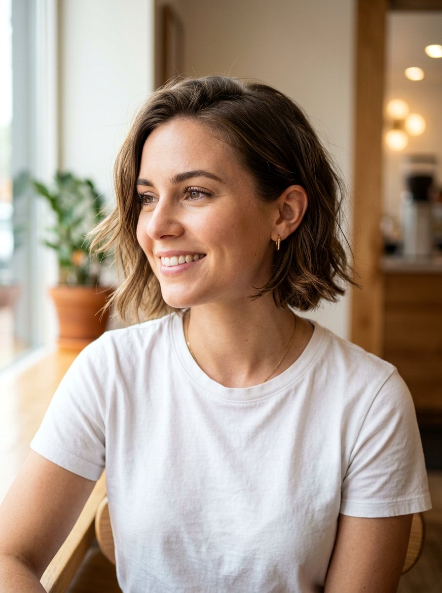 Cheek Length Bob Tucked Behind Ears - 20 simple tucked back hairstyle - 20 simple tucked back hairstyle