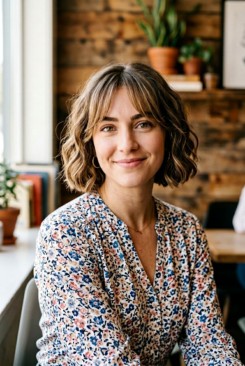 Cheekbone Bob with Curtain Bangs - 20 cheekbone bob haircut - 20 cheekbone bob haircut