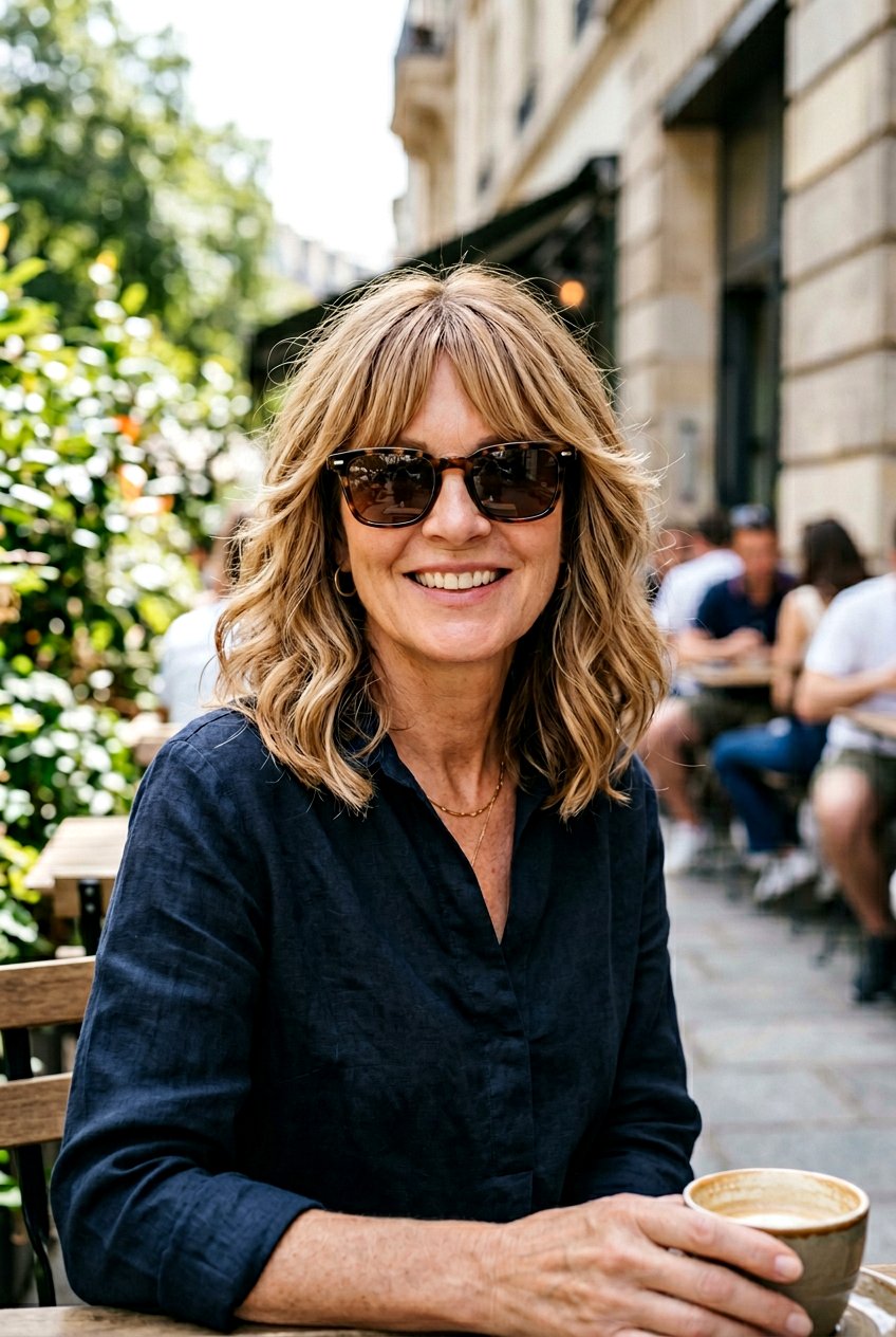 Cheekbone Length Curtain Bangs - 20 curtain bangs for women over 50 - 20 curtain bangs for women over 50