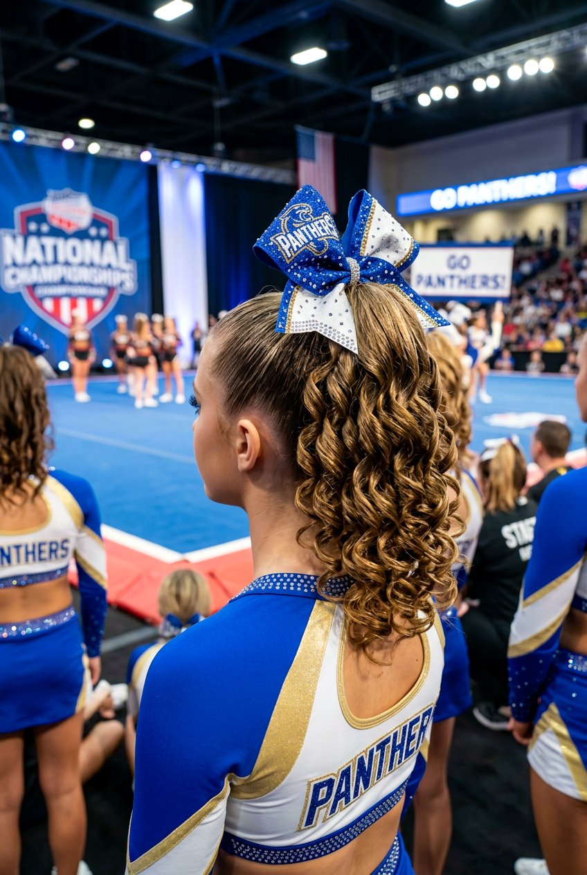 Cheer Competition Ponytail With Curls - 20 cheer ponytail with curls - 20 cheer ponytail with curls