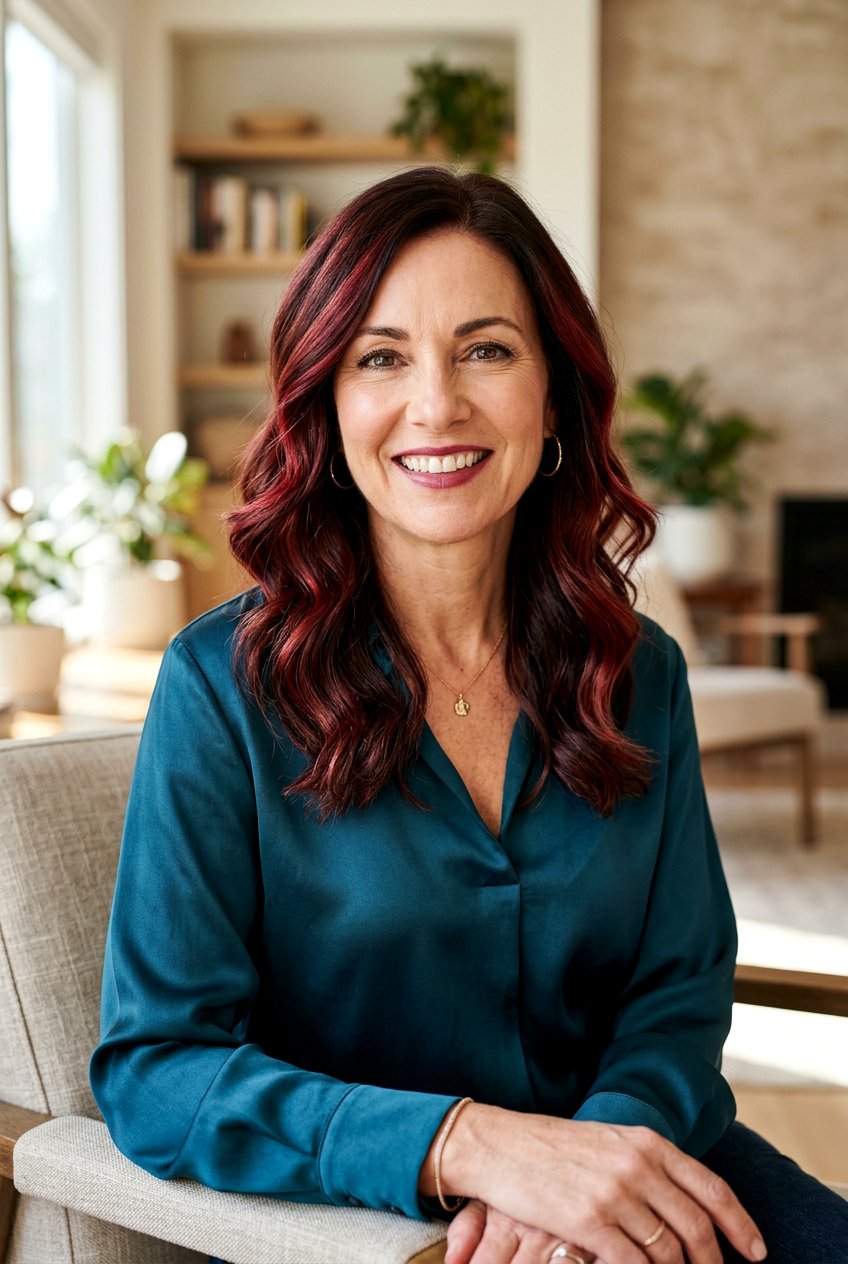 Cherry Chocolate Auburn Balayage For Depth - 20 auburn balayage for women over 50 - 20 auburn balayage for women over 50