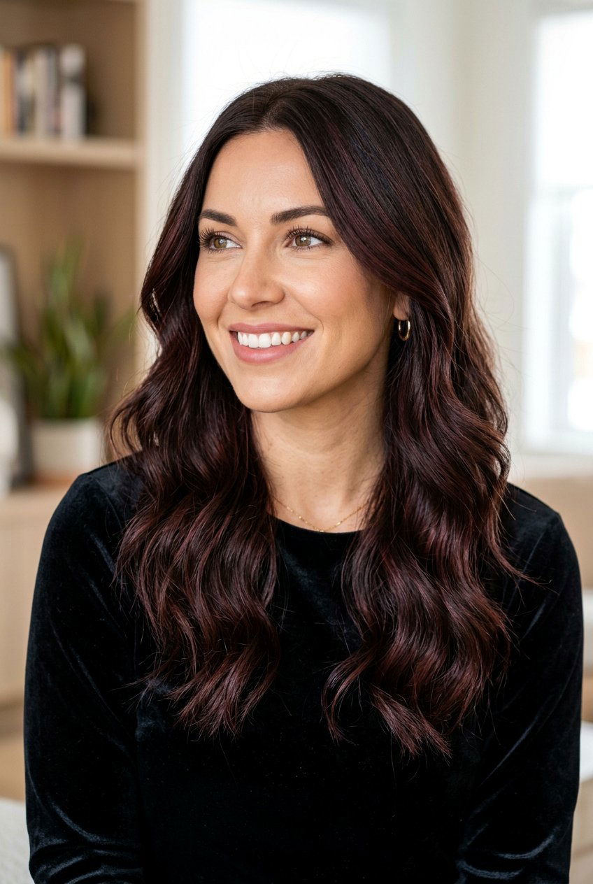 Cherry Cola Babylights On Dark Brown Hair - 20 babylights for dark brunette hair - 20 babylights for dark brunette hair