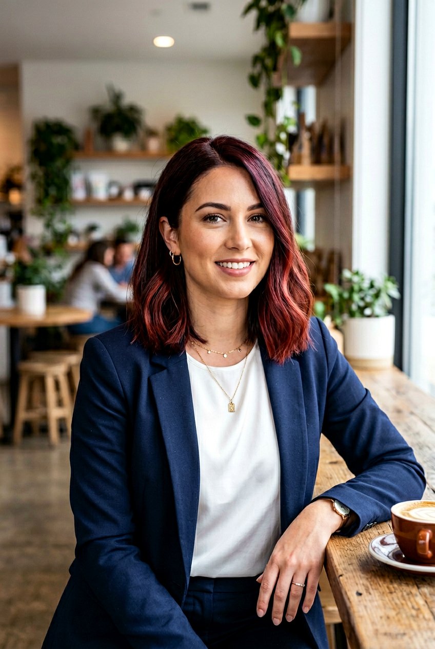 Cherry Cola Balayage Lob - 20 cherry cola balayage hair - 20 cherry cola balayage hair