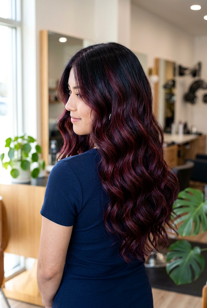 Cherry Cola Balayage Long Hair - 20 balayage for long hair - 20 balayage for long hair