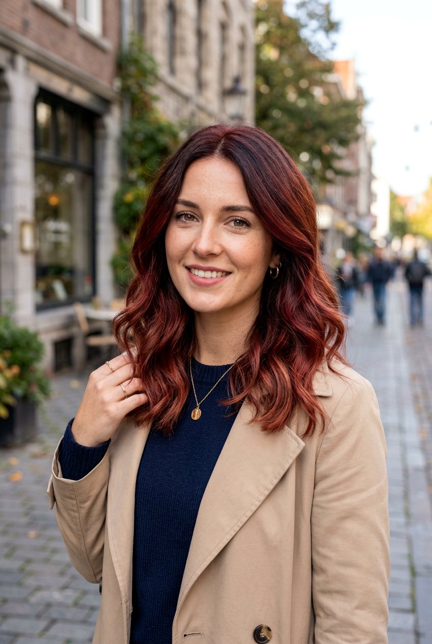 Cherry Cola Balayage on Medium Length Hair - 20 cherry cola balayage hair - 20 cherry cola balayage hair