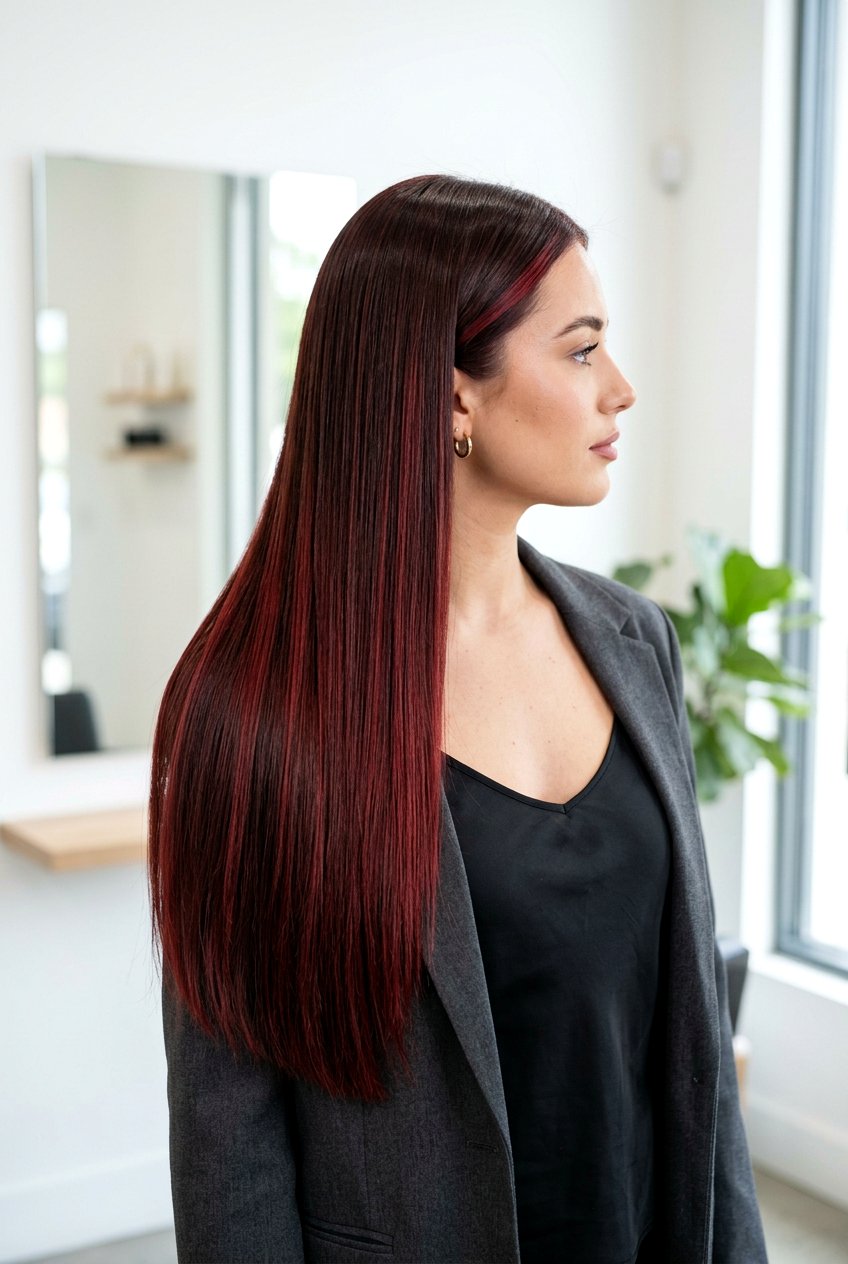 Cherry Cola Balayage on Straight Hair - 20 cherry cola balayage hair - 20 cherry cola balayage hair