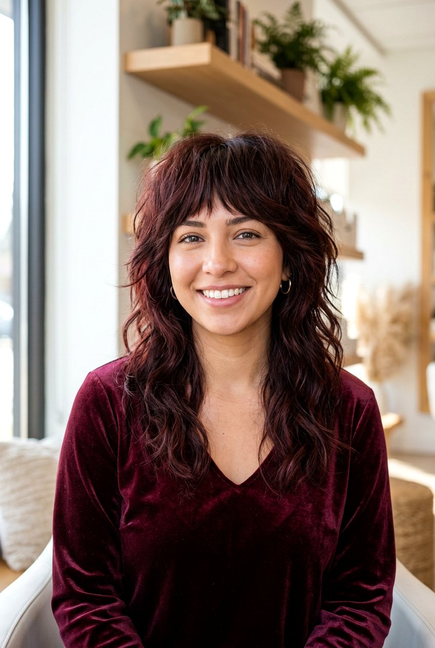 Cherry Cola Brunette Wolf Cut - 20 brunette wolf cut color ideas - 20 brunette wolf cut color ideas