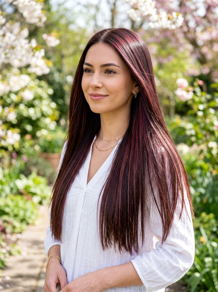 Cherry Cola Highlights On Dark Brown Hair - 20 spring highlights for dark brown hair - 20 spring highlights for dark brown hair
