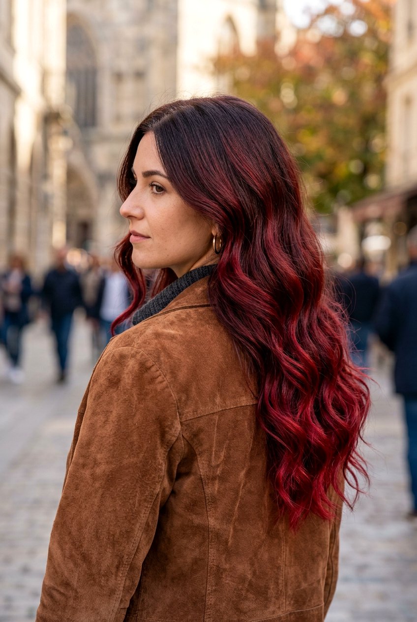 Cherry Cola Highlights on Ombre Hair - 20 dark cherry cola highlights - 20 dark cherry cola highlights