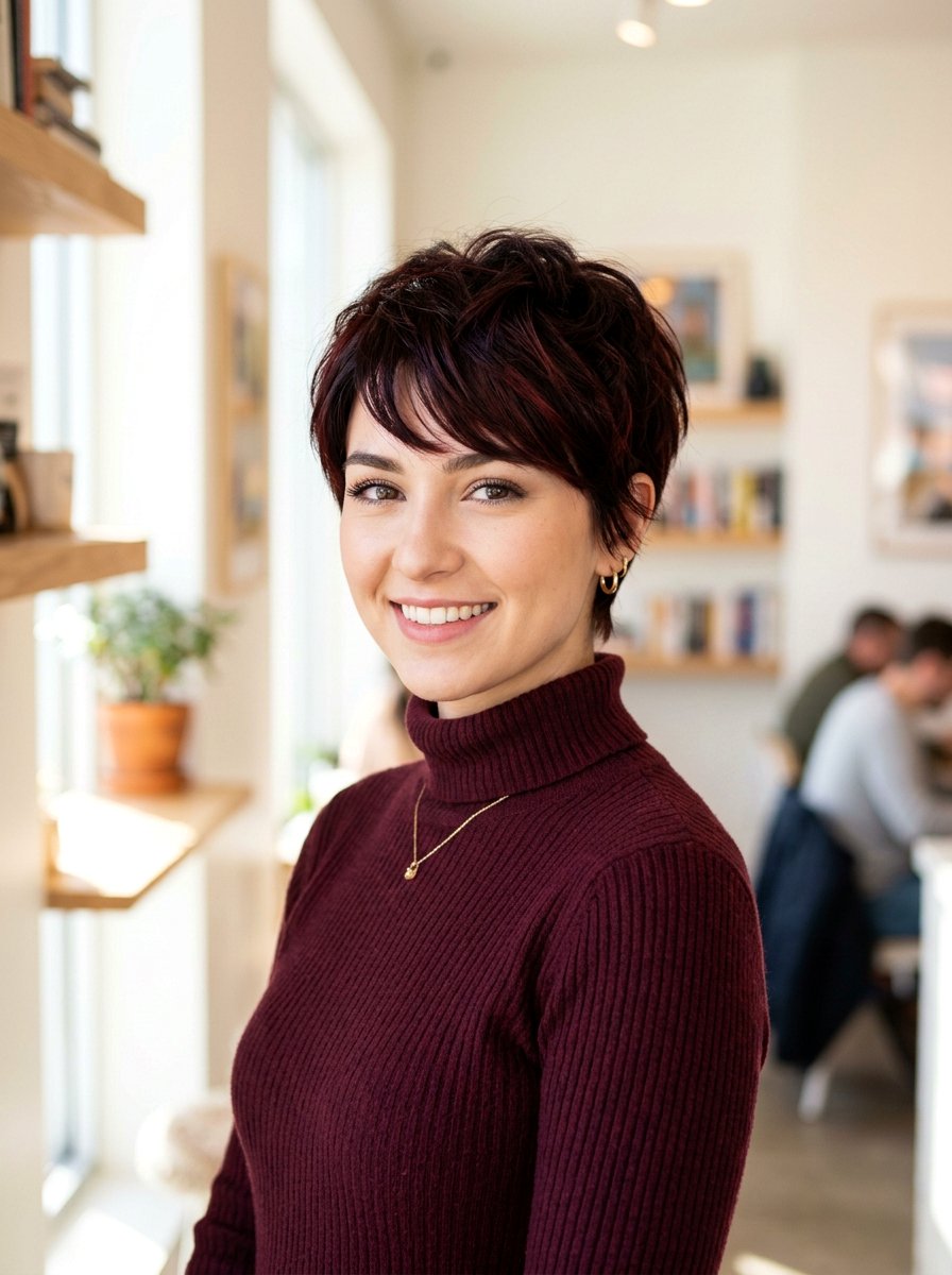 Cherry Cola Pixie Cut - 20 salon color ideas for pixie cuts - 20 salon color ideas for pixie cuts