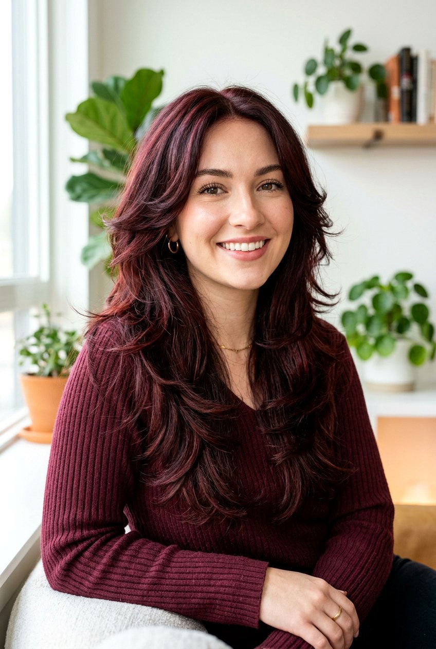 Cherry Cola Red Butterfly Haircut - 20 hair color ideas for butterfly haircut - 20 hair color ideas for butterfly haircut