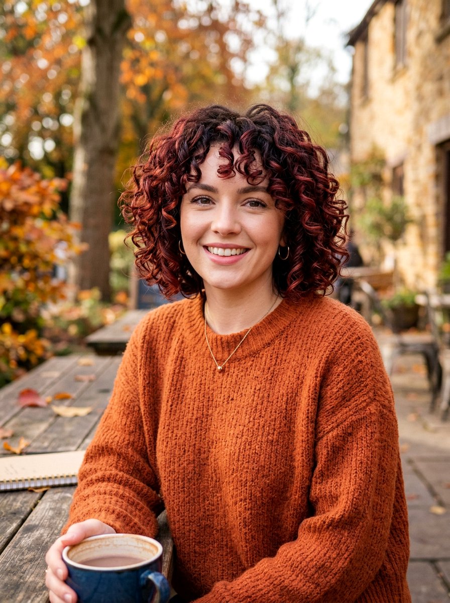 Cherry Cola Red Curly Bob - 20 red curly bob color ideas - 20 red curly bob color ideas