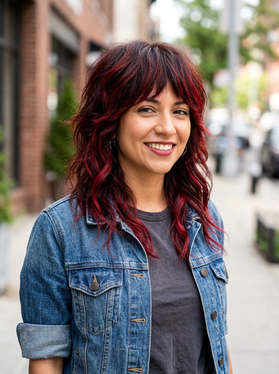 Cherry Cola Red Shag - 20 red shag hair color ideas - 20 red shag hair color ideas