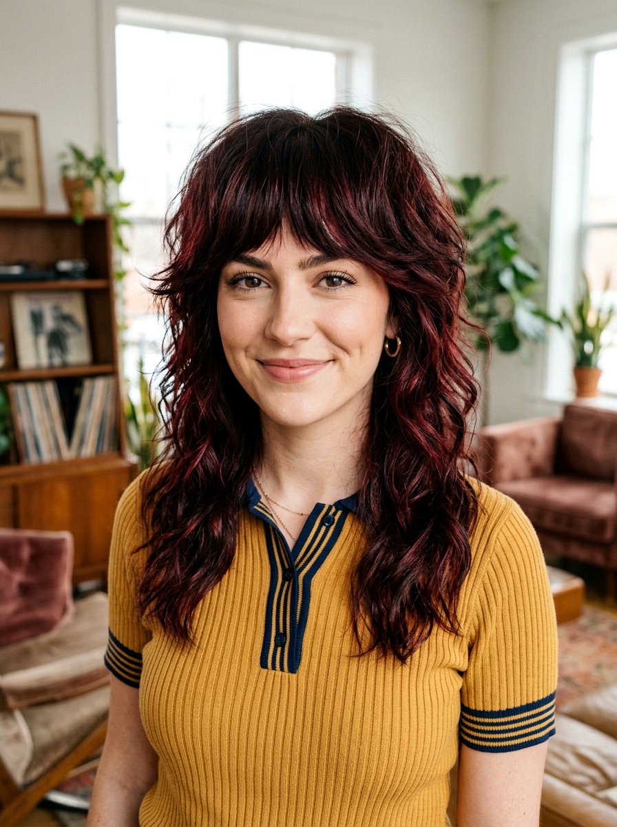 Cherry Cola Shag Haircut - 20 shag hair color ideas for brunettes - 20 shag hair color ideas for brunettes