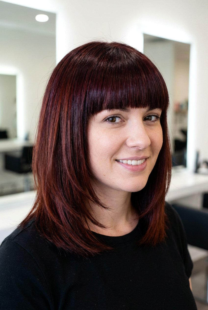 Cherry Cola With Bangs - 20 cherry cola hair color - 20 cherry cola hair color