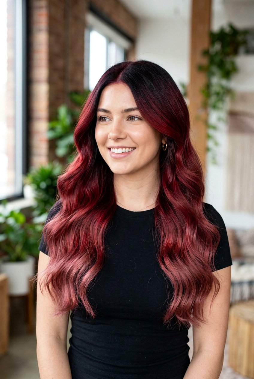 Cherry Color Melt - 20 color melt hair ideas - 20 color melt hair ideas