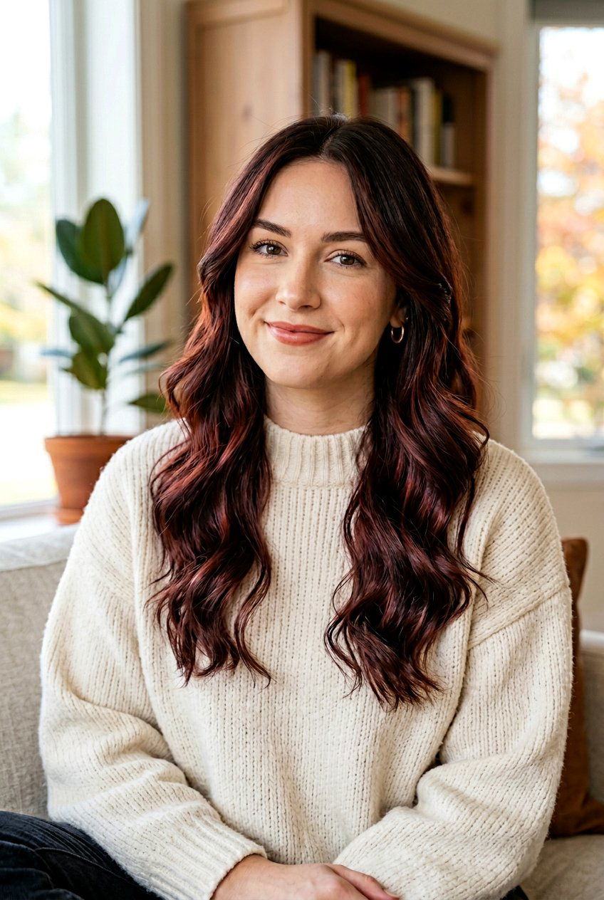 Cherry Mahogany Balayage On Dark Brown Hair - 20 cherry mahogany balayage - 20 cherry mahogany balayage