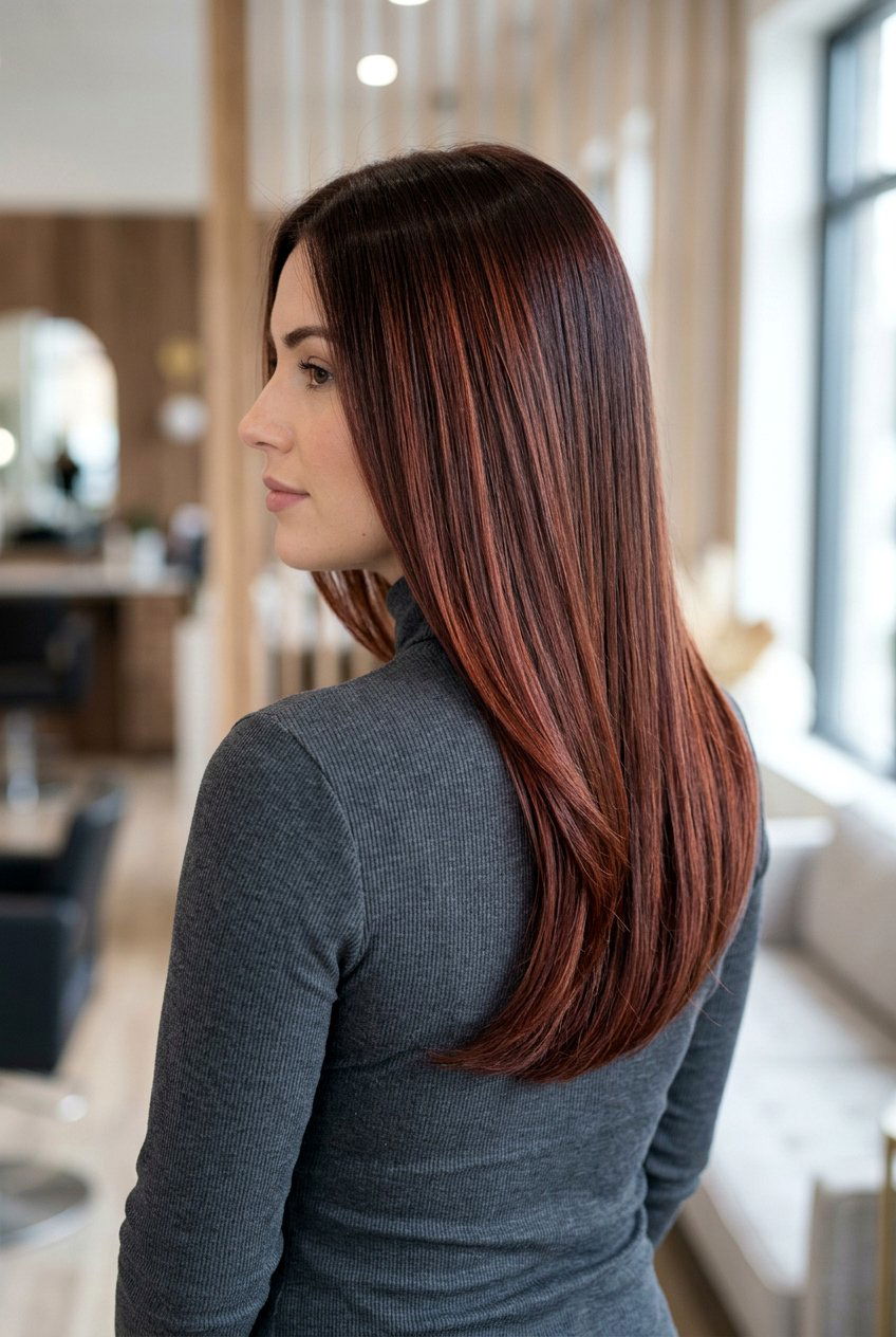 Cherry Mahogany Balayage On Straight Hair - 20 cherry mahogany balayage - 20 cherry mahogany balayage