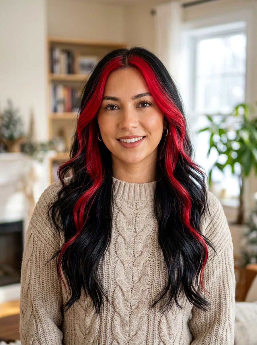 Cherry Red Money Piece Black Long Hair - 20 red money piece for black hair - 20 red money piece for black hair