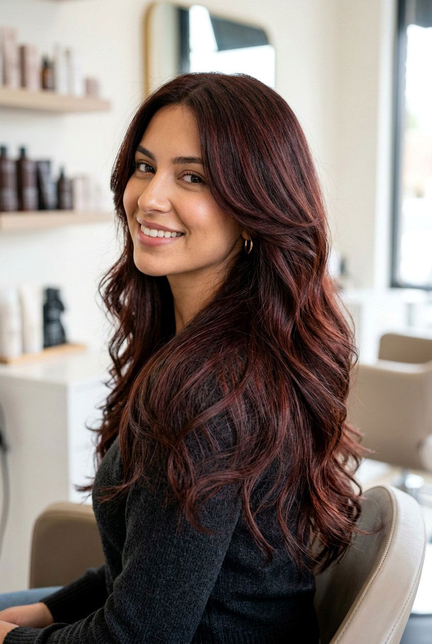 Cherry chocolate hair - 20 brunette hair ideas for winter - 20 brunette hair ideas for winter