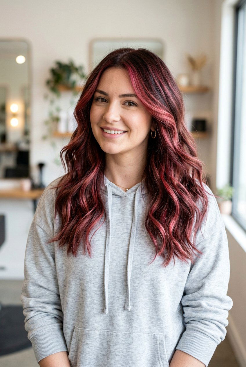 Cherry pink brunette balayage - 20 cherry brunette balayage - 20 cherry brunette balayage