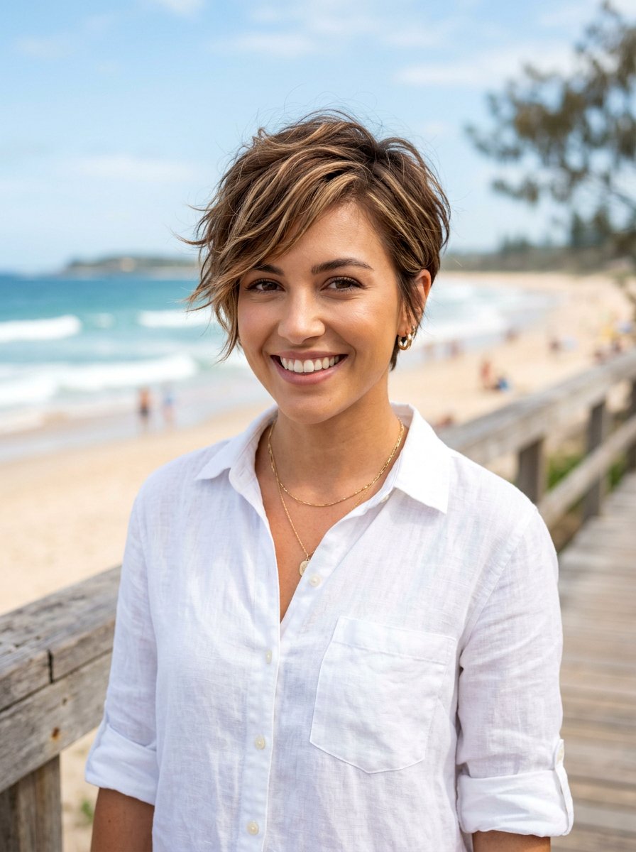 Chestnut And Toffee Pixie Cut - 20 dimensional pixie hair color ideas - 20 dimensional pixie hair color ideas