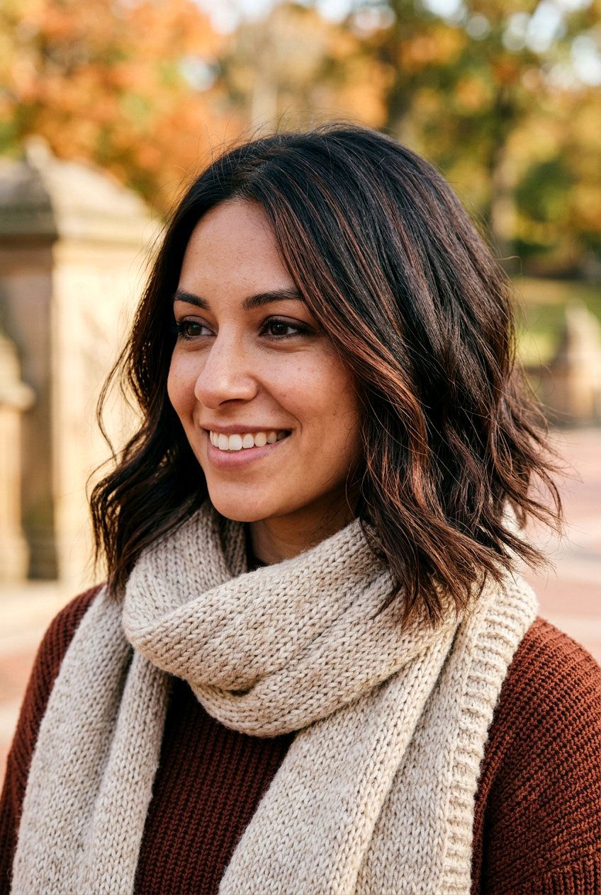 Chestnut Babylights On Dark Brunette Hair - 20 babylights for dark brunette hair - 20 babylights for dark brunette hair