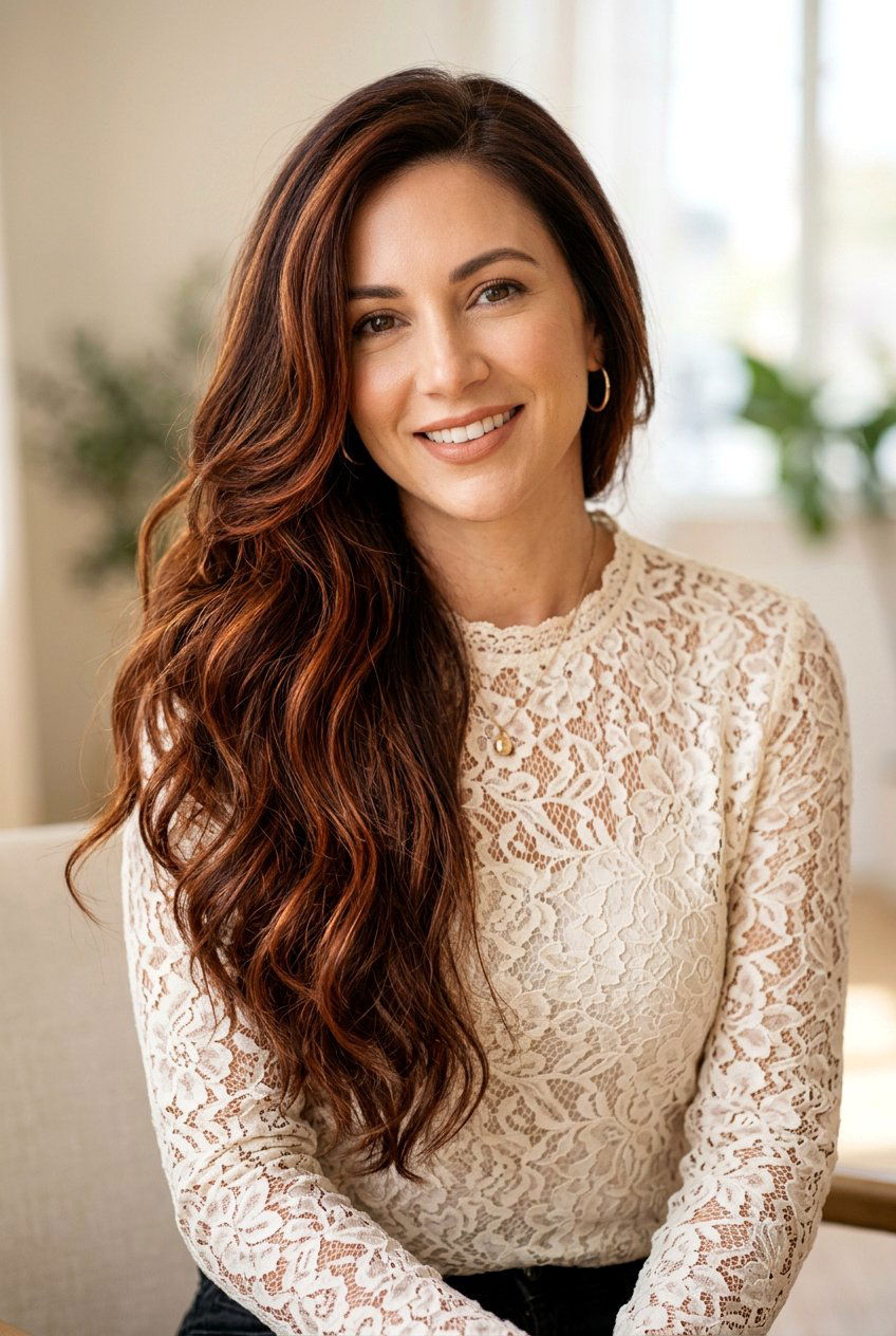 Chestnut Balayage - 20 classy brunette hair color ideas - 20 classy brunette hair color ideas