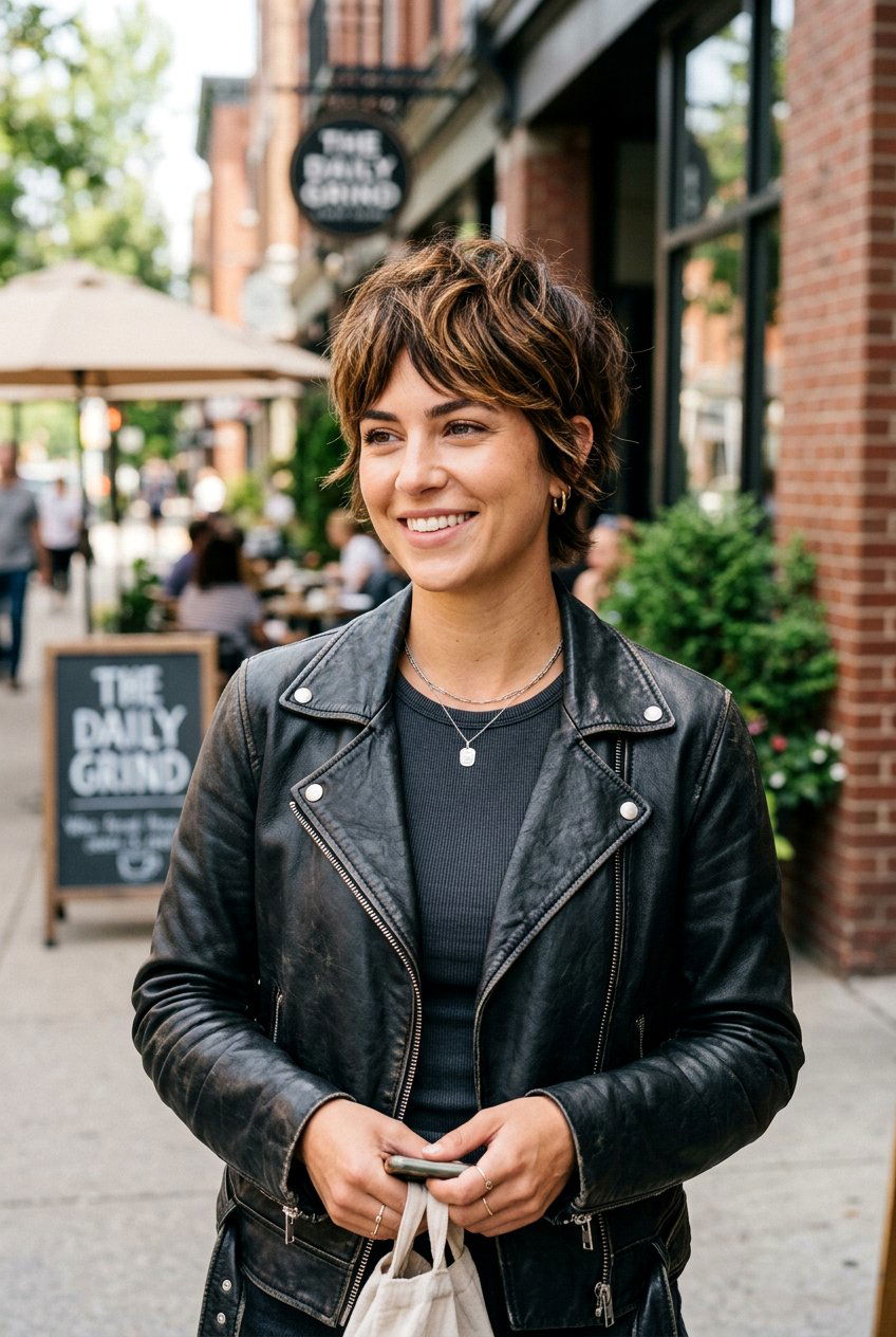 Chestnut Balayage On Pixie Cut - 20 autumn chestnut brunette balayage - 20 autumn chestnut brunette balayage