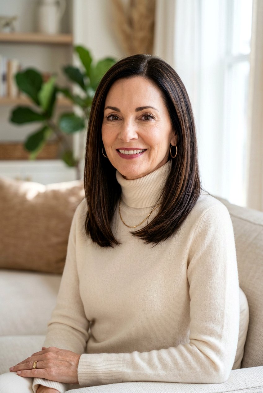 Chestnut Brown Micro Lights - 20 face framing highlights for mature brunettes - 20 face framing highlights for mature brunettes