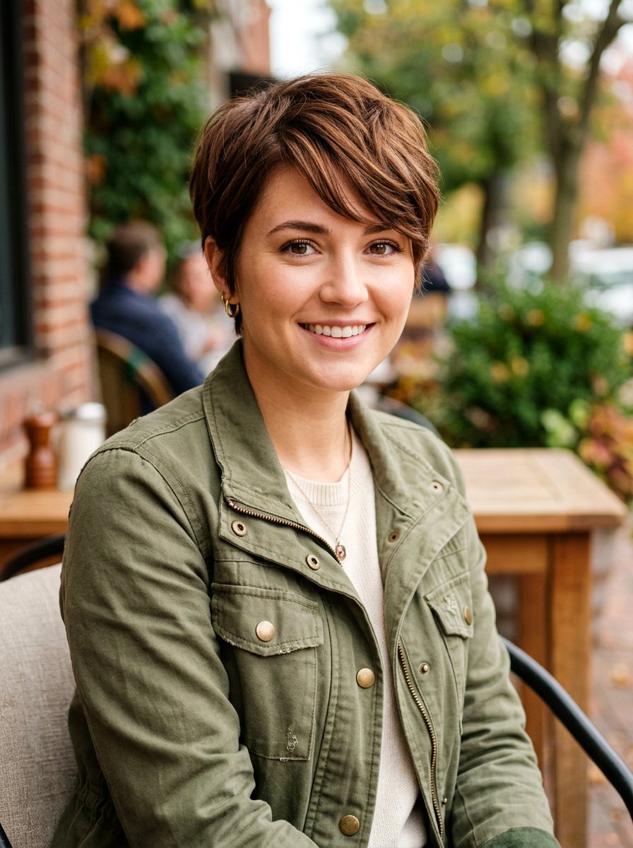 Chestnut Brown Pixie Hair - 20 pixie hair color ideas for mature women - 20 pixie hair color ideas for mature women