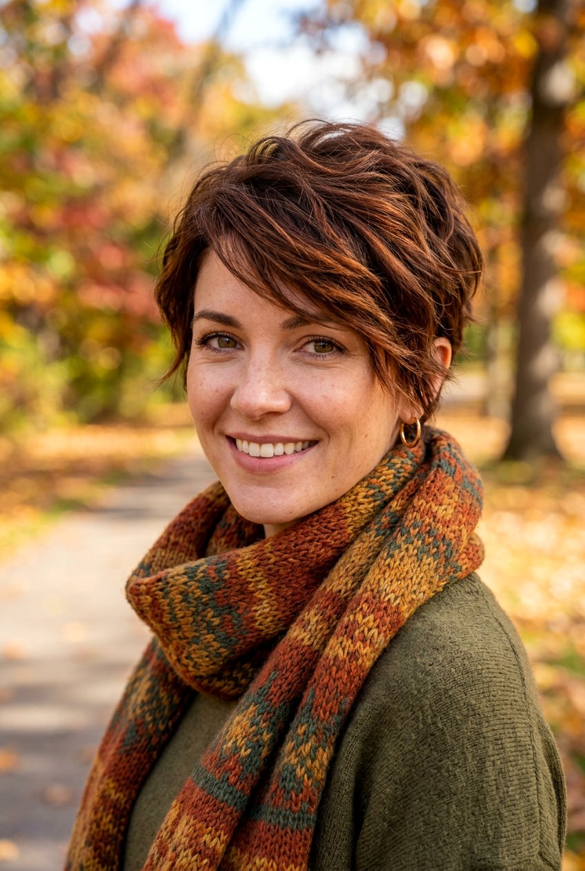 Chestnut Brown Pixie - 20 brunette pixie hair color ideas - 20 brunette pixie hair color ideas