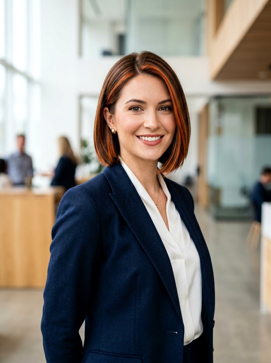 Chestnut Brunette With Copper Ribbons Bob - 20 chestnut brunette with copper ribbons - 20 chestnut brunette with copper ribbons